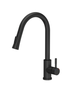 Bateria kuchenna QUADRON JULIA z wyciąganą wylewką, czarny mat