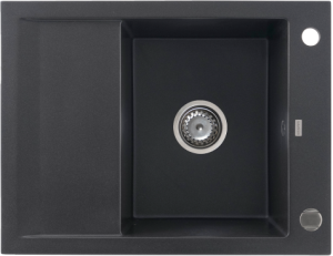 Zlewozmywak granitowy KERNAU KGSM 4565 1B1D BLACK METALLIC