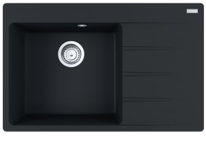 Zlewozmywak granitowy FRANKE Centro CNG 611-78 TL, Czarny mat, Ociekacz po prawej stronie