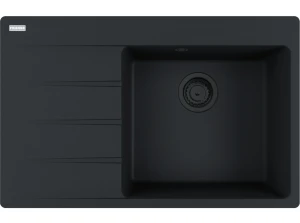 Zlewozmywak fragranitowy Franke Centro CNG 611-78 TL 114.0693.564 Czarny mat, Czarny odpływ OCIEKACZ PO LEWEJ