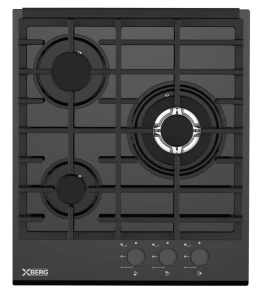 Płyta gazowa na szkle XBERG BRGS405 45 cm Czarna 