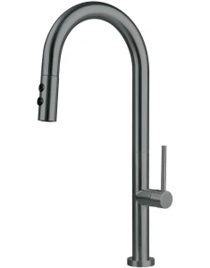 Bateria kuchenna Deante Olfato BQO_D72M z wyciąganą wylewką, Titanium