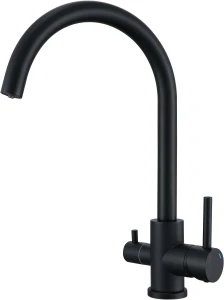 Bateria kuchenna Ruvetti ANTILIA 1007MB, pod filtr wody, 2w1, 360°, jednouchwytowa, głowica ceramiczna FULL BLACK 
