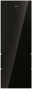 Lodówka Haier HTW7720DNGB z zamrażalnikiem dolnym 200,6 cm Czarna