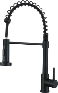 Bateria kuchenna Ruvetti SERINO 1005MB, wyciągana wylewka, funkcja prysznic, 360°, FULL BLACK