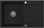 Zlewozmywak granitowy Ruvetti SIGNUM 160, Syfon Gratis, Czarny