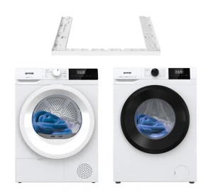 Zestaw Gorenje Slim Pralka W3NGPI72SAS/PL + Suszarka D2HNE7E/PL + Łącznik SKHNE70W